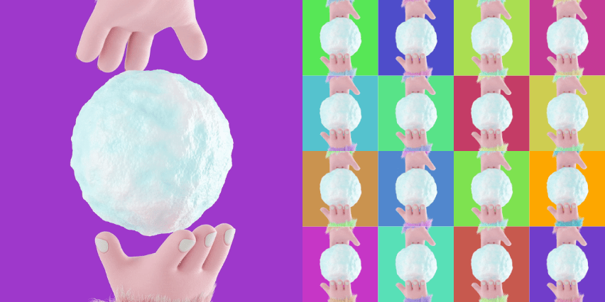 Still images of the 3D Fuzzy Fellas Snowballs