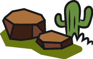 Cactus and two rocks
